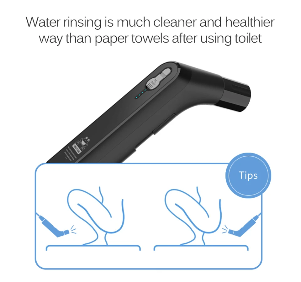 Wower Portable Electric Bidet for Personal Hygiene Cleaning 2.3L Shattaf Rechargeable Travel Camping Bidet Shower Sprayer