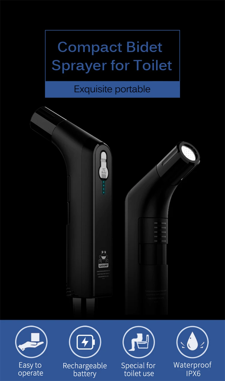 Wower Portable Electric Bidet for Personal Hygiene Cleaning 2.3L Shattaf Rechargeable Travel Camping Bidet Shower Sprayer