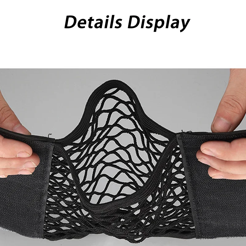 Portable Car Back Rear Trunk Seat Elastic String Net Magic Sticker Mesh Storage Bag Pocket Cage Auto Organizer Seat Back Bag