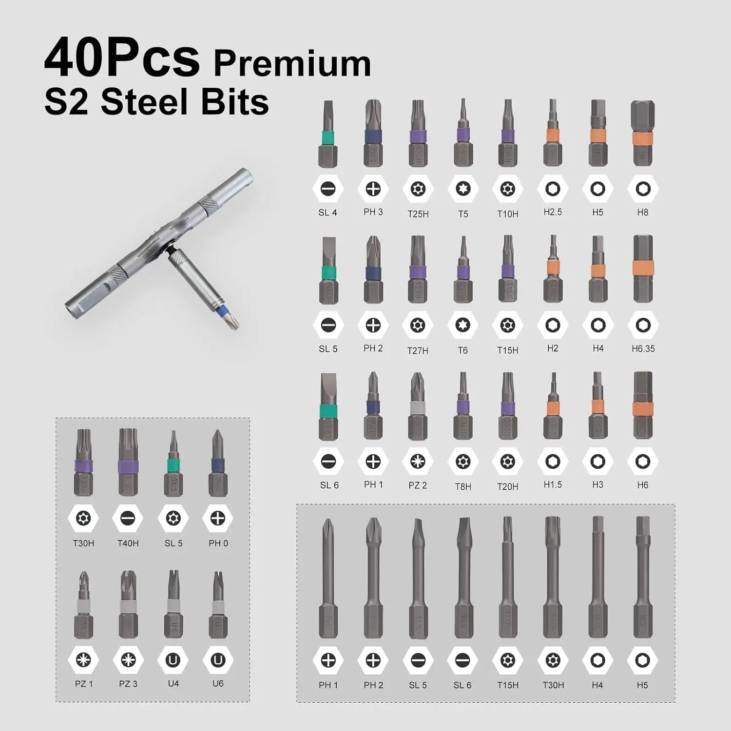 EZARC 42 in 1 Precision Ratchet Screwdriver Set Magnetic Screwdriver Bit Set Screwdriver Home Repair Tool Kit T Ratchet Handle