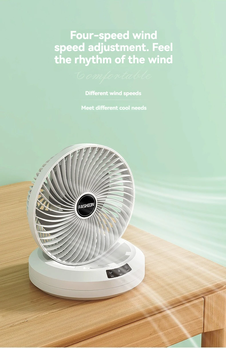 Desktop folding, shaking head, timed and silent, home dormitory wall mounted circulating fan, portable four speed automatic shak