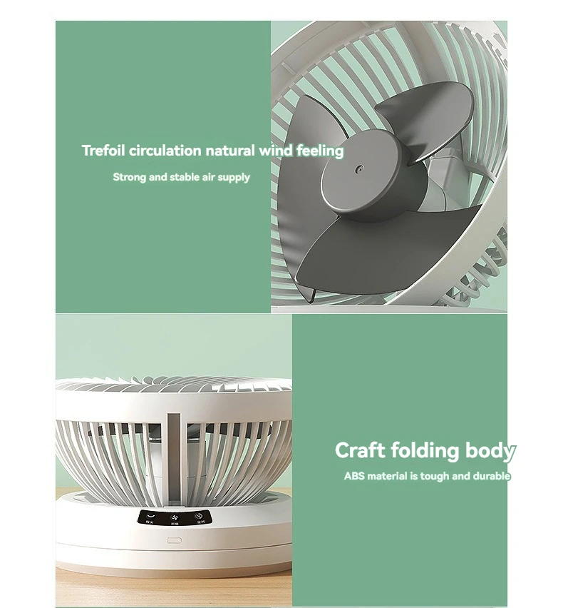Desktop folding, shaking head, timed and silent, home dormitory wall mounted circulating fan, portable four speed automatic shak