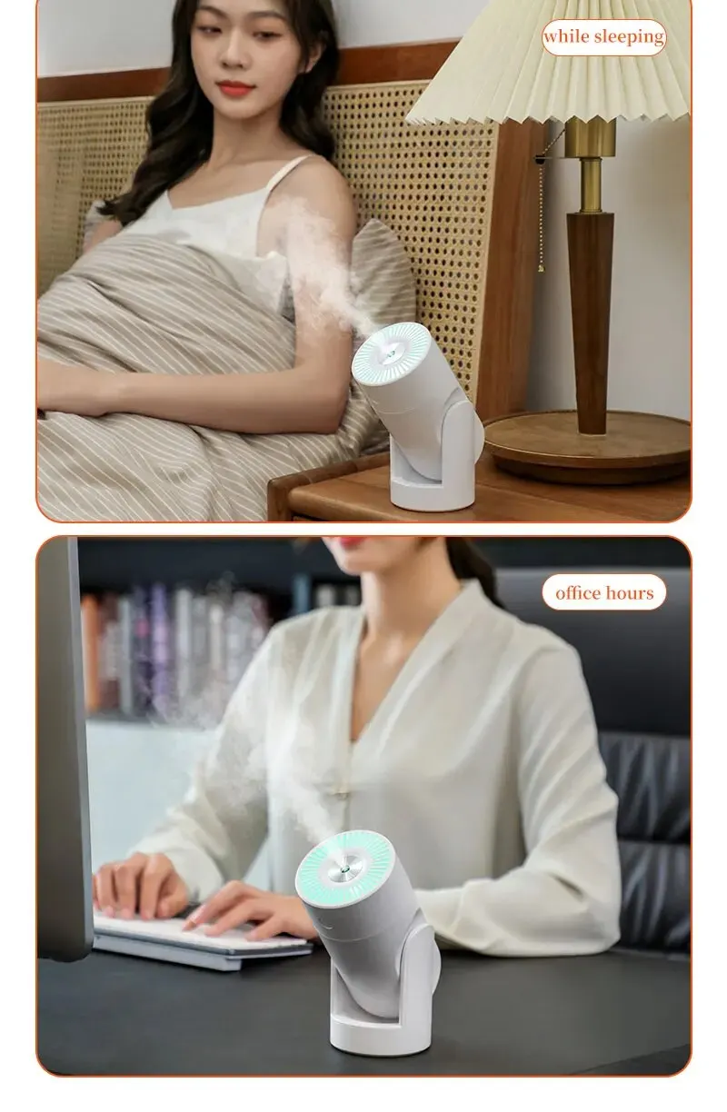 1PC Humidifier Mute for Both Car and Home Adjustable Angle Use Intelligent Constant Humidity USB Automatic Spray Air Purifier