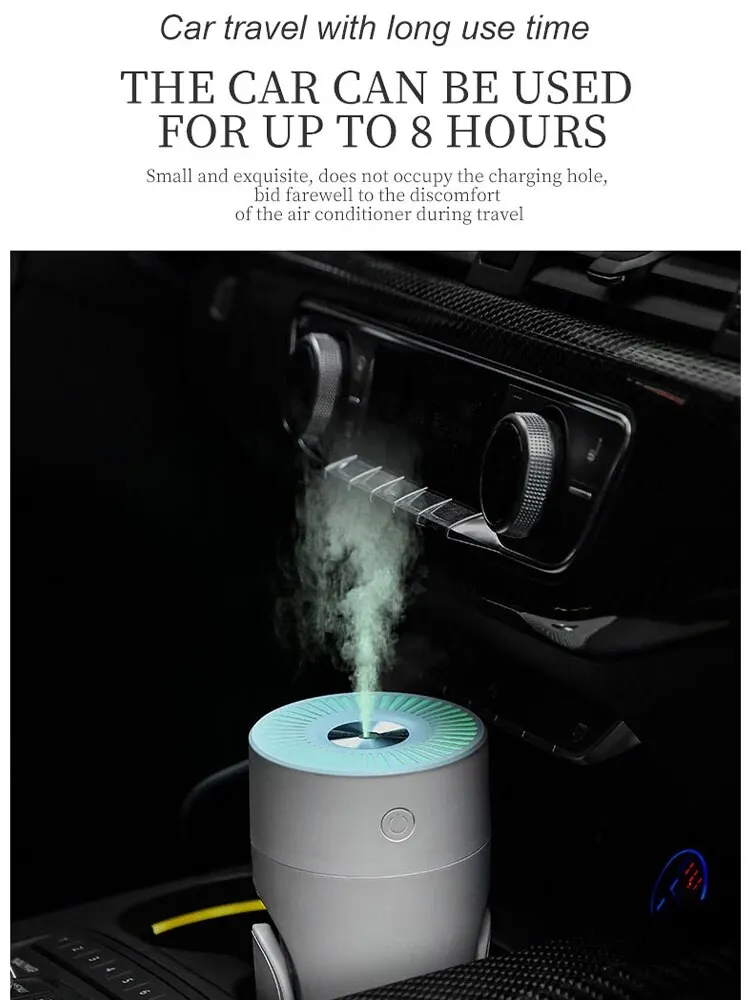 1PC Humidifier Mute for Both Car and Home Adjustable Angle Use Intelligent Constant Humidity USB Automatic Spray Air Purifier