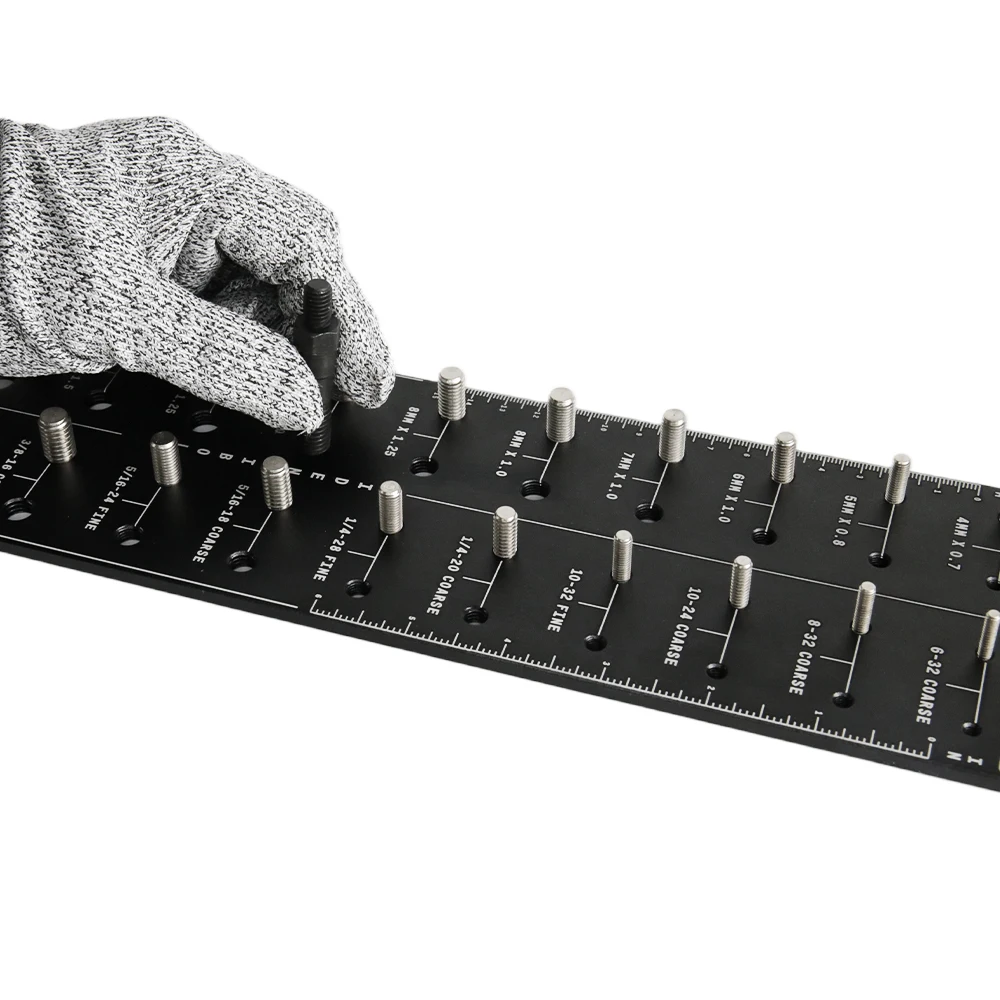 ALLSOME Nut And Bolt Thread Inspection Device Aluminum Screw Measuring Gauge