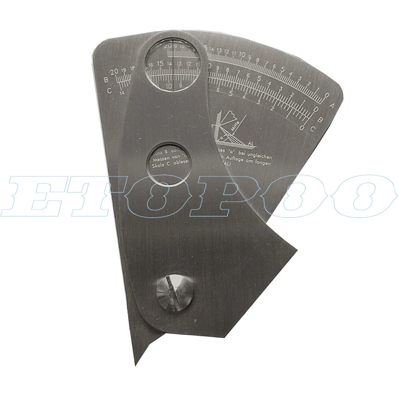 Welding Gauge Weld Inspection Gage Weld Seam Bead/Fillet/Crown Test Ulnar Ruler Degree Angle Measure tool HI-LO PipeFeeler Gauge