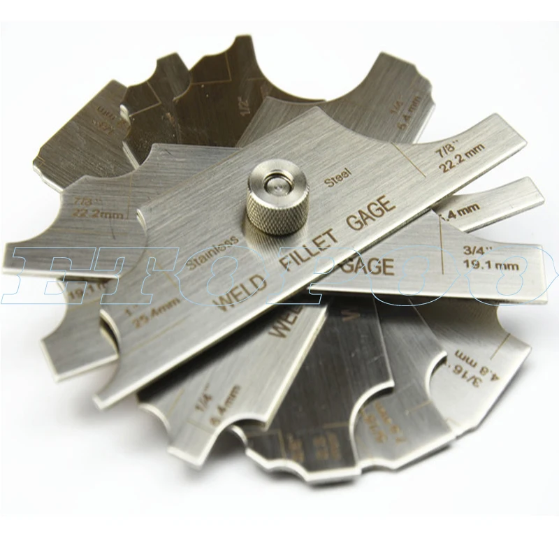 Welding Gauge Weld Inspection Gage Weld Seam Bead/Fillet/Crown Test Ulnar Ruler Degree Angle Measure tool HI-LO PipeFeeler Gauge
