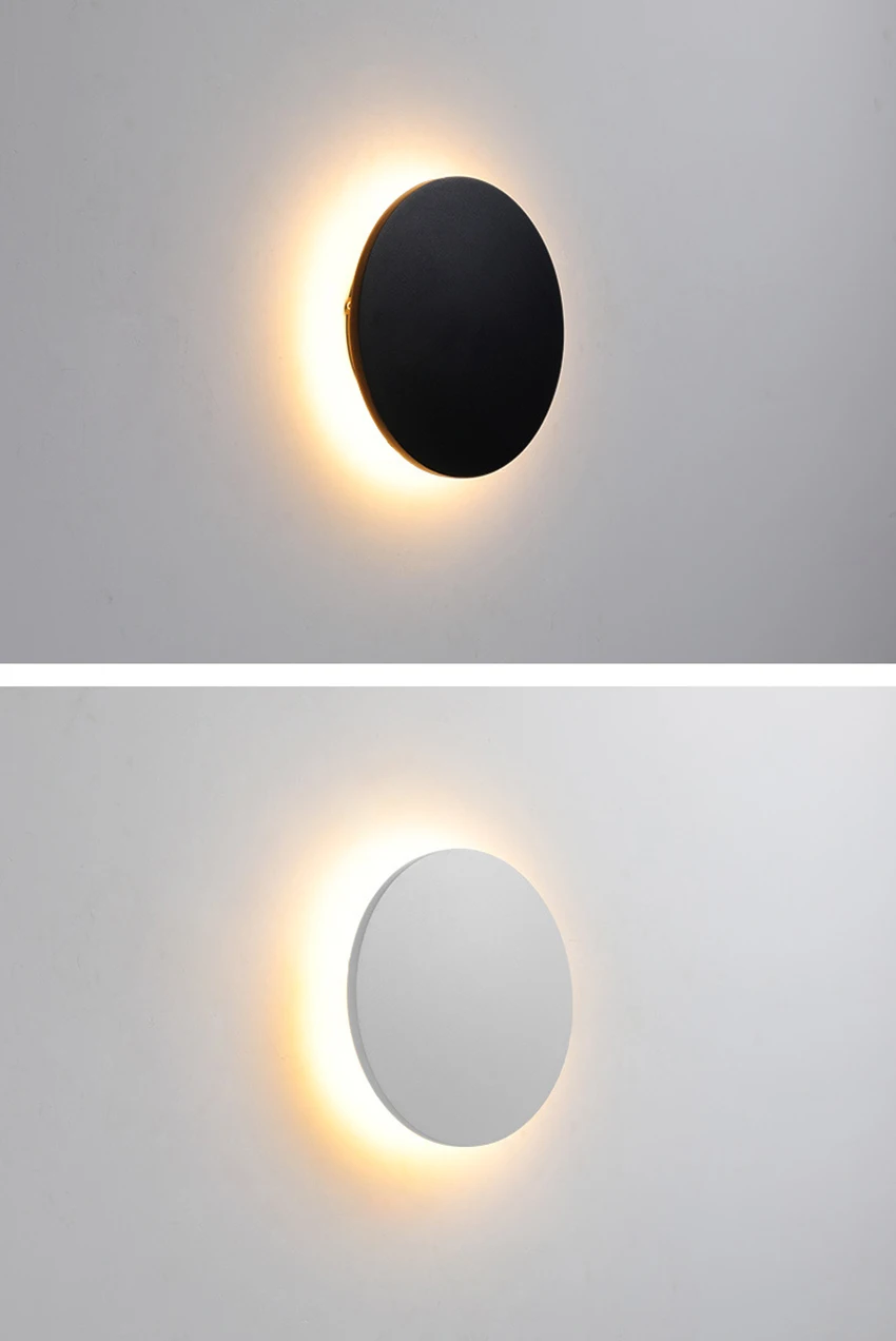 Outdoor Waterproof Wall Lamps Round Aluminum Wall Light Garden Porch Terrace Wall Lighting Corridor Balcony Wall Sconce AU85