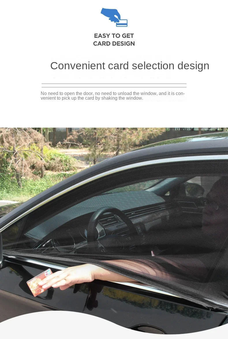 2pcs Car Rear Side Window Sunshade UV Protect Shield Mesh Prevent Mosquito Sunshine Privacy Protection Foldable Curtain