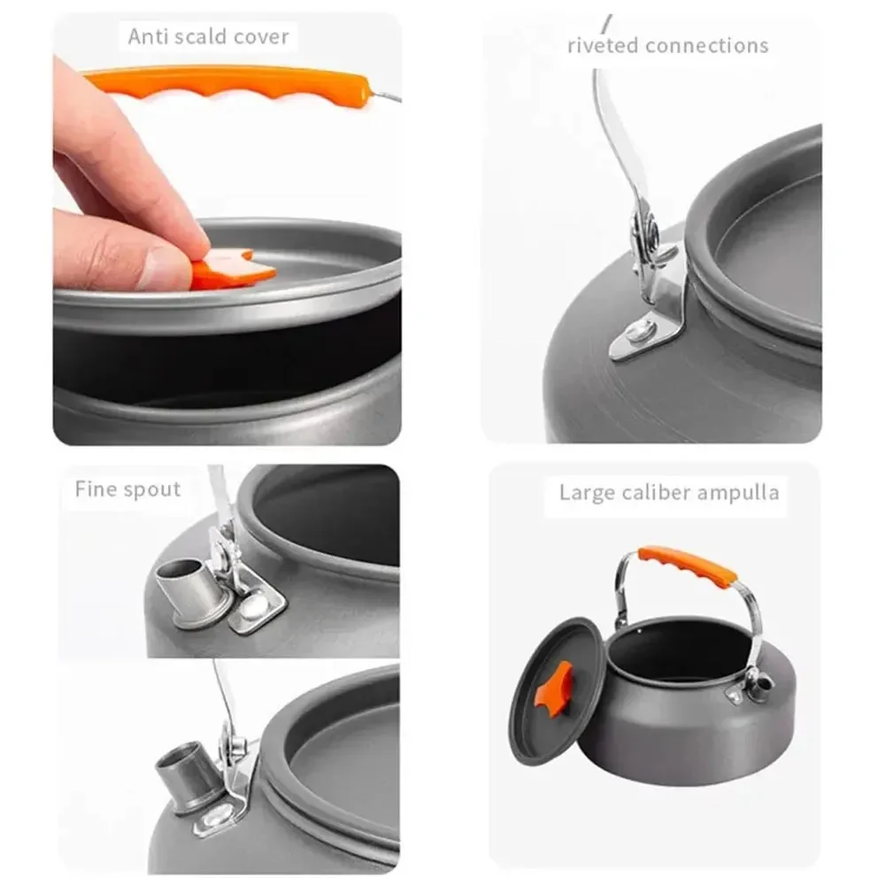 Y1 kettle camping cooker 1.1L teapot coffee pot picnic teapot portable tea brewing camping tea stove camping outdoor cookware