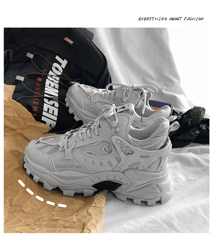Men Sneakers Designer Brand Platform Casual Shoes Man 2024 Height Increase Chunky Skateboard Footwear Tenis Masculino Zapatillas