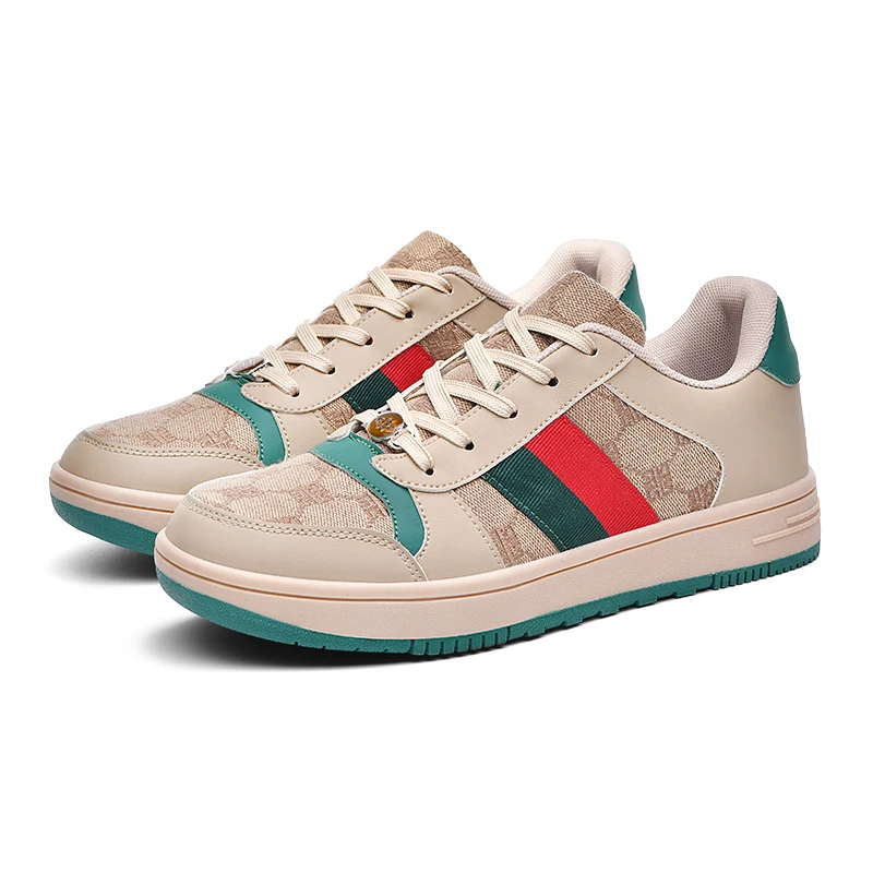 Men Women Outdoor Designer Leather Shoes Classic Sports Shoes Lace up Skateboard Board Shoes Walking Leisure Running Sneakers