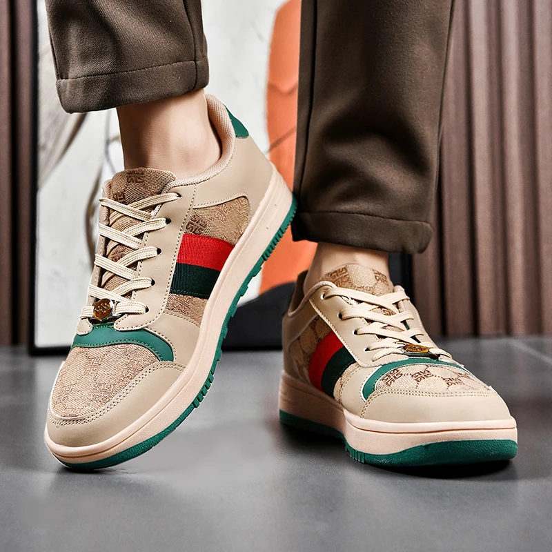 Men Women Outdoor Designer Leather Shoes Classic Sports Shoes Lace up Skateboard Board Shoes Walking Leisure Running Sneakers