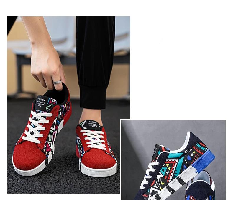 Hot Sale Fashion Red Printed Skateboarding Shoes Men Women Comfy Skater Sneakers Big Size 46 Sports Shoes Zapatos De Skateboard
