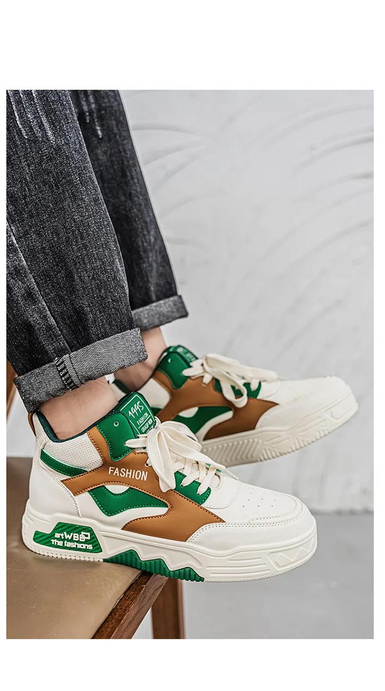 Winter Men's Boots Platform High Top New Breathable Comfort Platform Skateboard Shoes Lace Up Student Korean Outdoor Sneakers