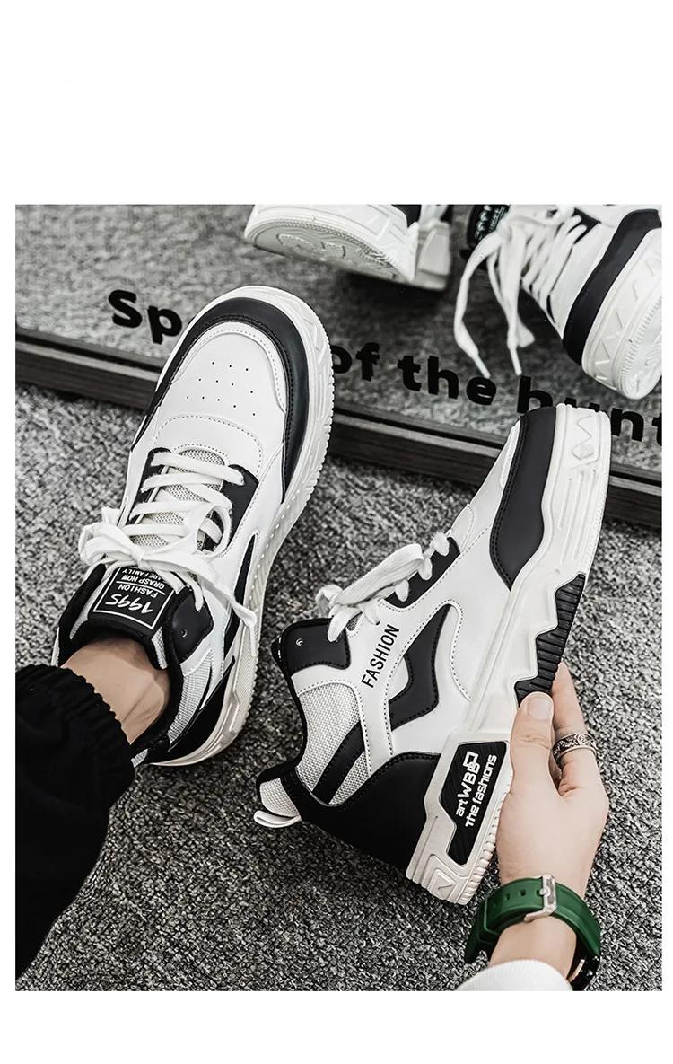 Winter Men's Boots Platform High Top New Breathable Comfort Platform Skateboard Shoes Lace Up Student Korean Outdoor Sneakers