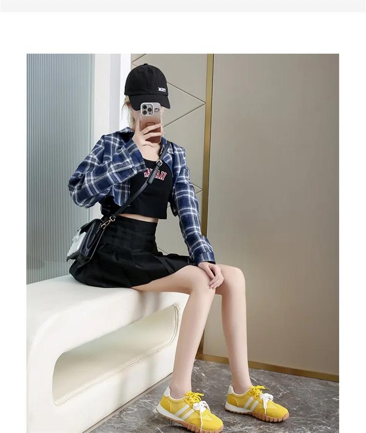 CRLAYDK 2024 Fall Fashion Women's Skateboard Shoes for Girls Lace Up Sneakers Walking Cute Flat Casual Tennis Low Top Loafers