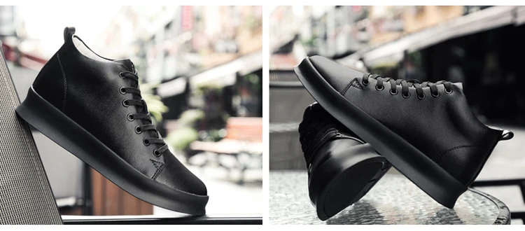 Mid Cut Casual Sneakers Men Elevator Shoes 6cm 8cm Leather White Skate Board Shoes For Man Height Increase Taller Lifting Shoe