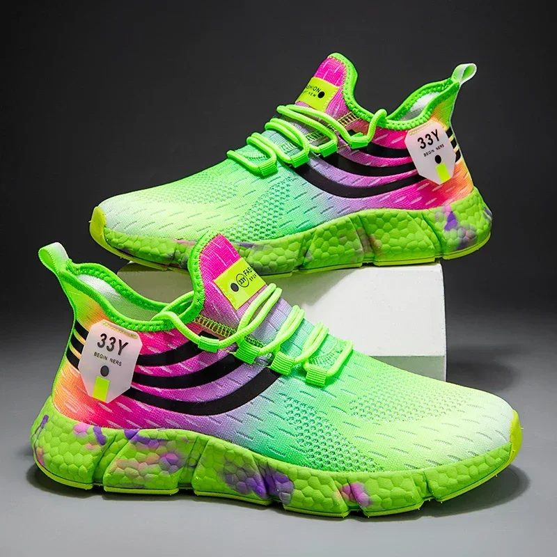 2024 Breathable Women Men Running Shoes Colorful Women's Sneakers Non-slip Fashion Couple Casual Shoes Flexible Walking Shoes