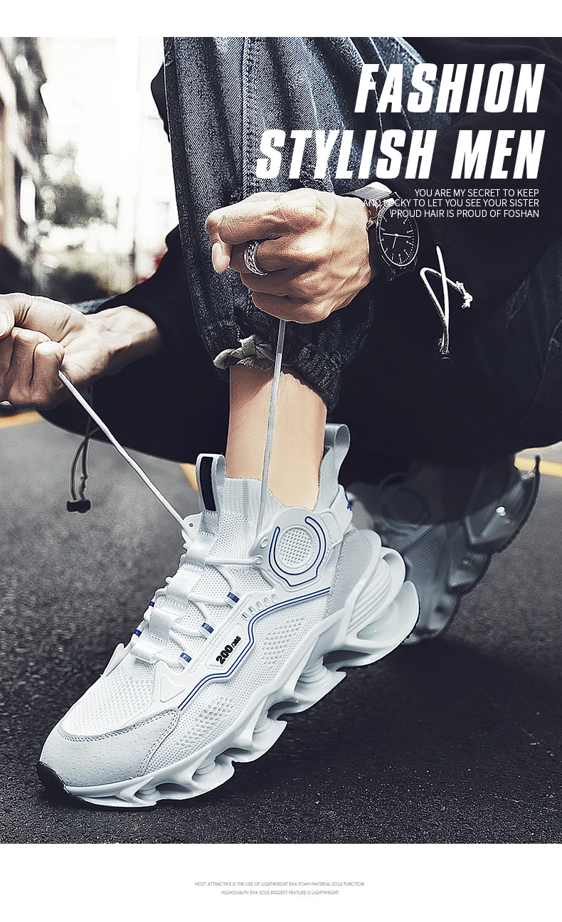 Shoes for Men 2023 Trend Men's Shoes Mesh Running Shoes Leisure Running Shock Absorbing Blade Sports Sneakers Men Free Shipping