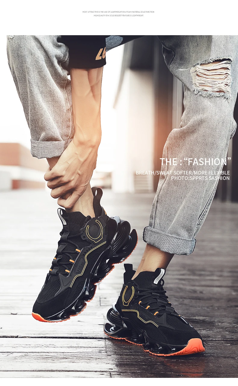 Shoes for Men 2023 Trend Men's Shoes Mesh Running Shoes Leisure Running Shock Absorbing Blade Sports Sneakers Men Free Shipping