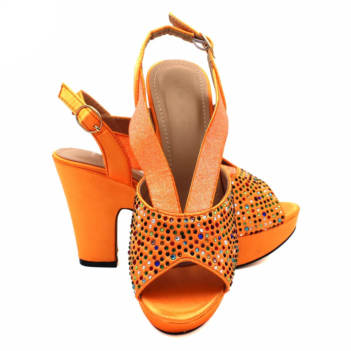 2024 New Latest Full Of Colorful Water Drill Design Peep Toe LadiesSandal with Bag Set For Women Wedding