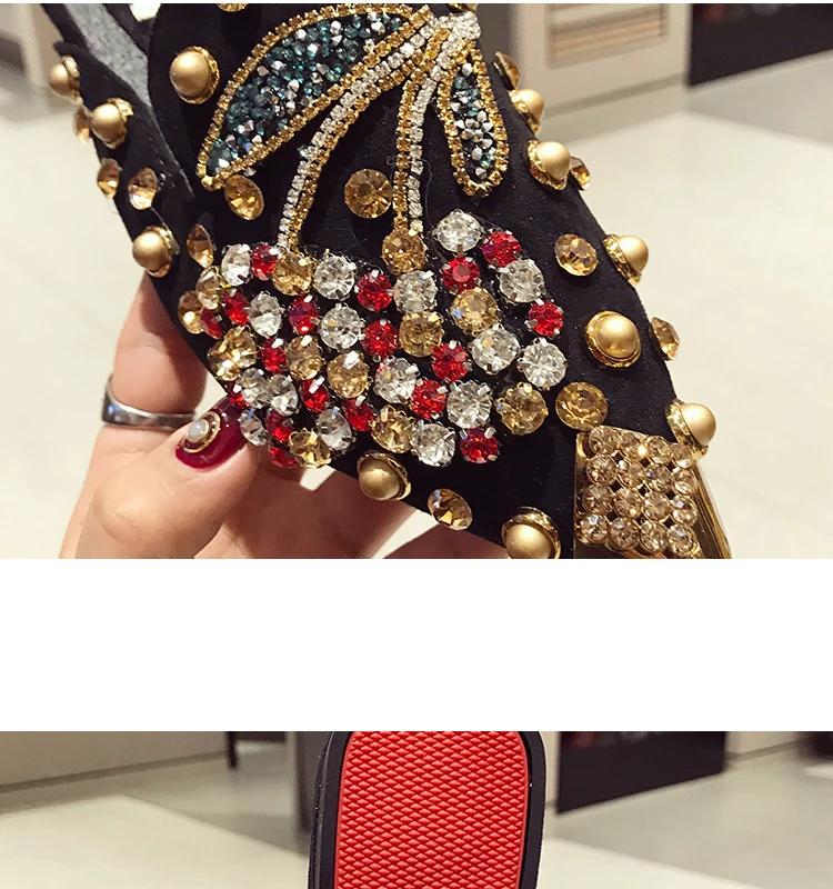 Women's Flats Pointed Toe Loafers Slip-on Mules Ballet Slippers Wedding Platform Casual Female Shoes Metal Luxury Shoes Ladies