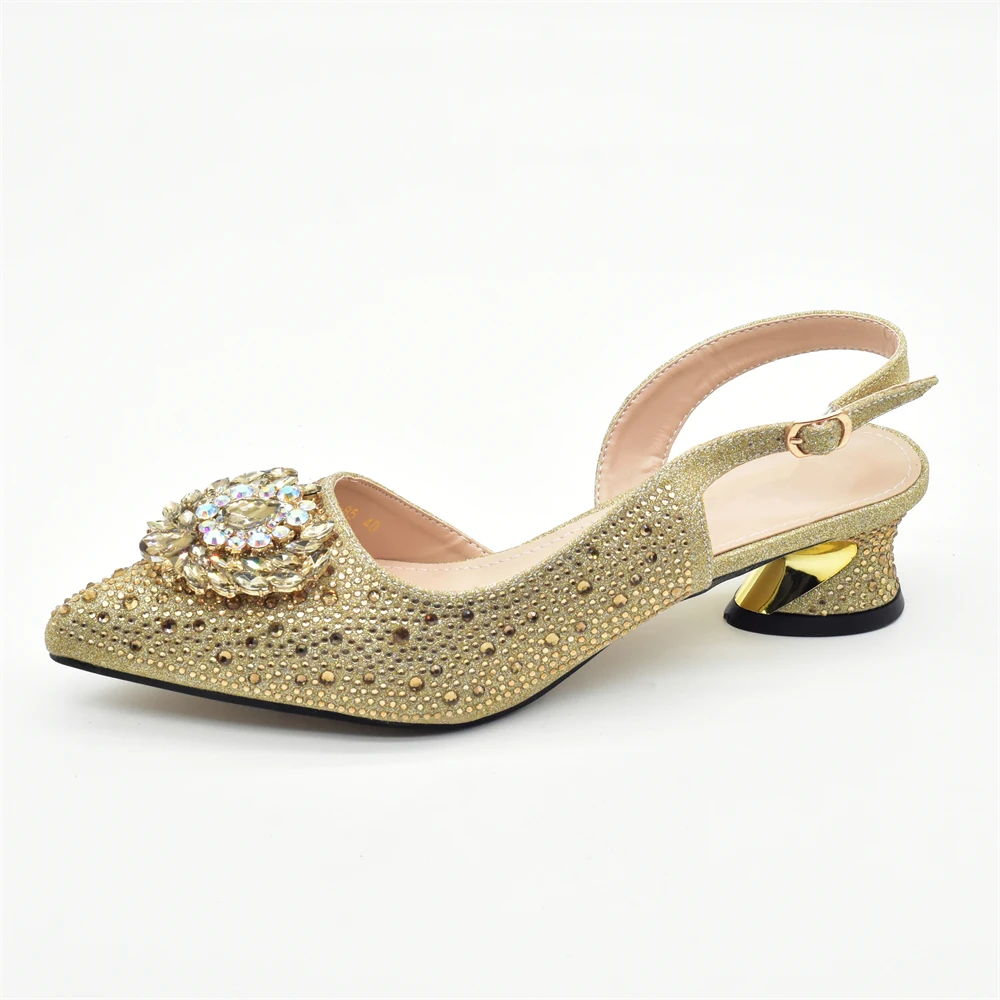 Fashion Shoe and Bag Set for Party in Women Italian Latest Party Shoes and Bags To Match for Nigerian Full Diamonds Bridal Shoes
