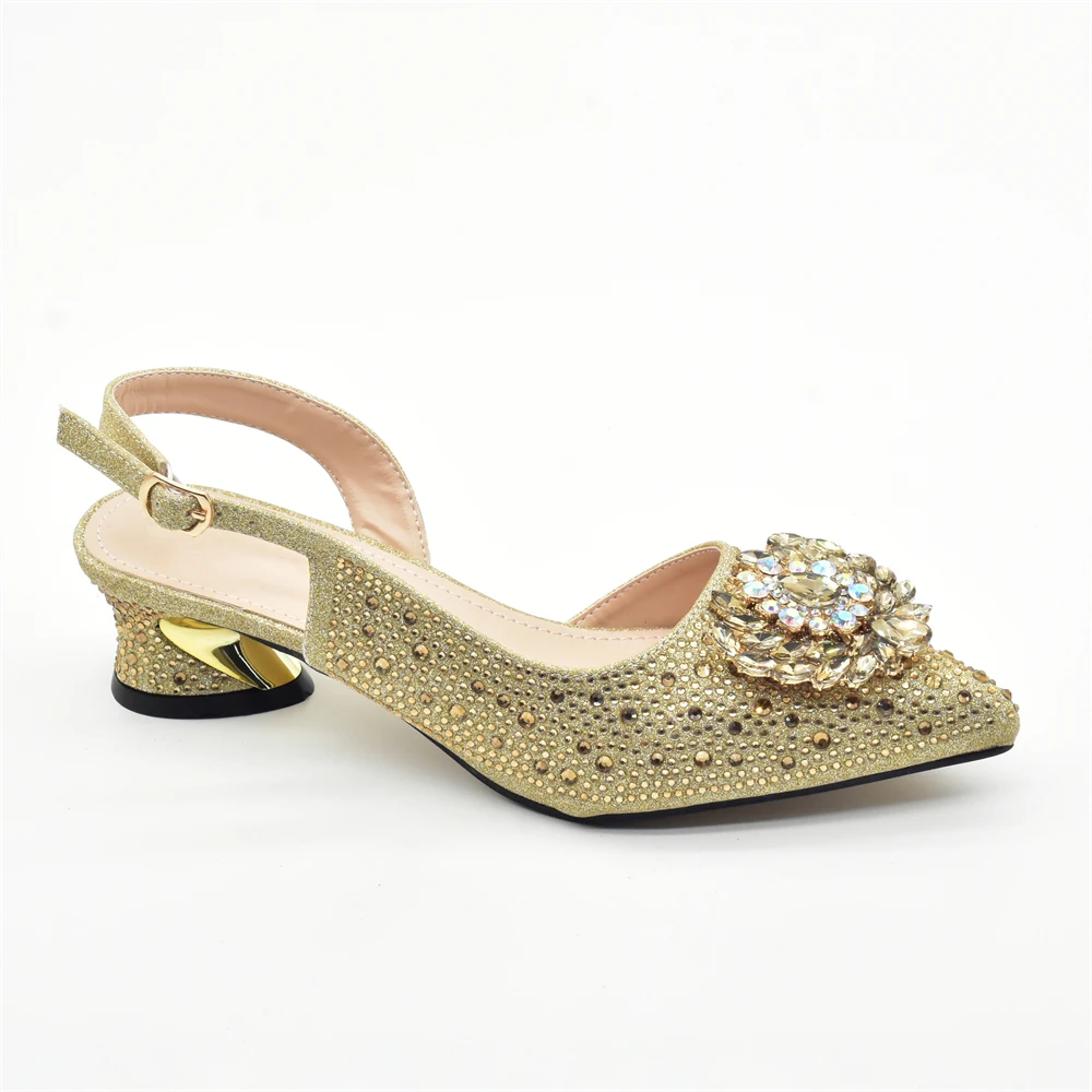 Fashion Shoe and Bag Set for Party in Women Italian Latest Party Shoes and Bags To Match for Nigerian Full Diamonds Bridal Shoes